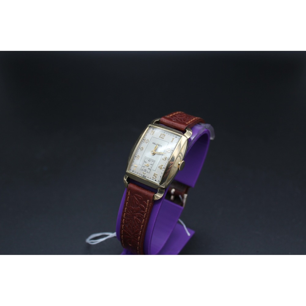 Vintage Helbros Swiss Art Deco Tank Manual Wind Small Seconds Watch